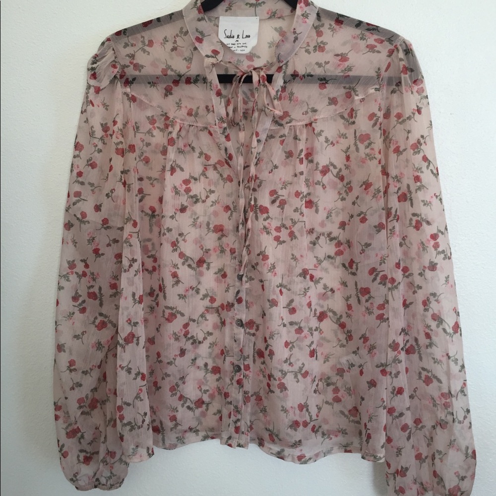 Sadie & Love blush pink blouse